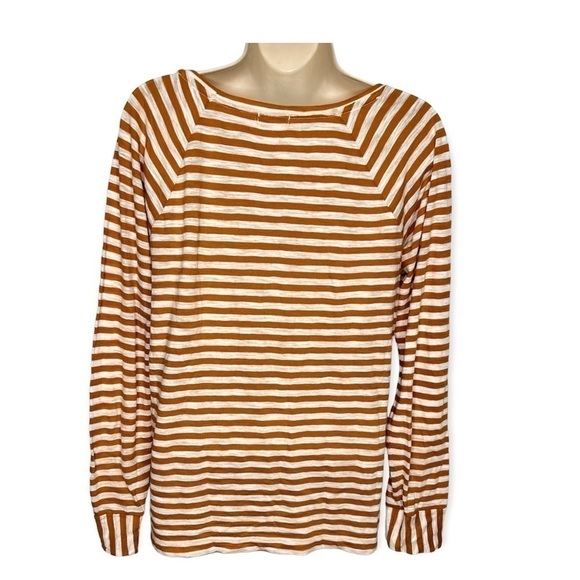 J. Crew Striped Long Sleeve Mustard Yellow Knit Top Size Small - Picture 4 of 5
